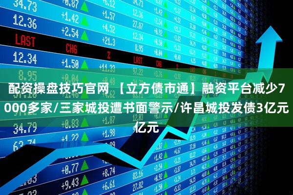 配资操盘技巧官网 【立方债市通】融资平台减少7000多家/三家城投遭书面警示/许昌城投发债3亿元