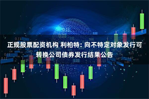 正规股票配资机构 利柏特: 向不特定对象发行可转换公司债券发行结果公告